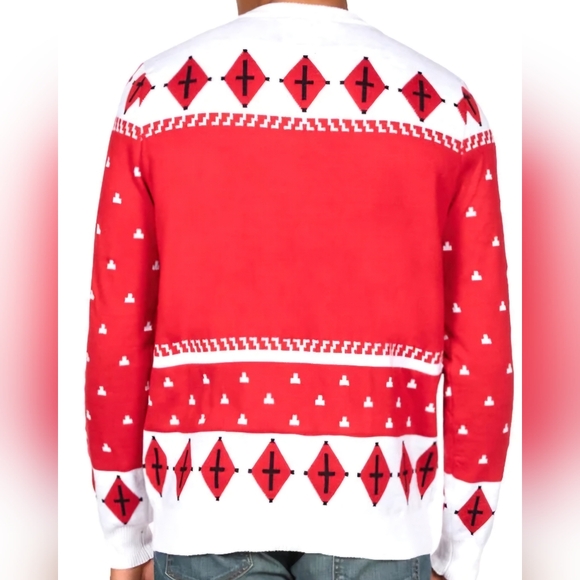 Men's Reindeer Menage a Trois Ugly Christmas Sweater - Picture 2 of 10